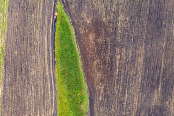 Vista aérea dos campos agrícolas. Vista superior — Fotografia de Stock