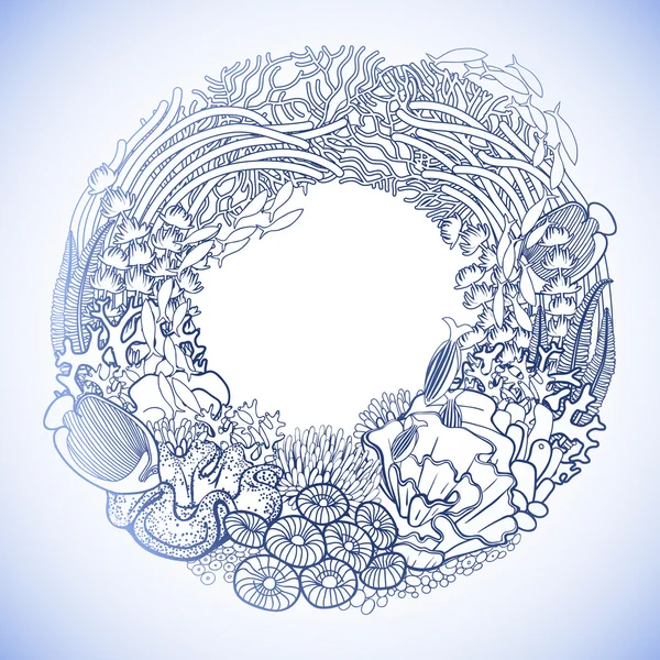 Coral reef wreath — 스톡 벡터