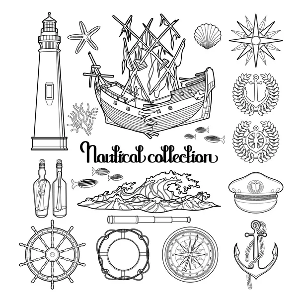 Graphic nautical collection — Stockvector