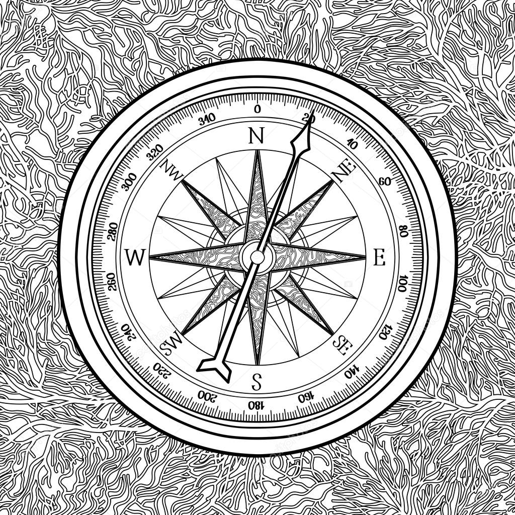 Graphic wind rose compass