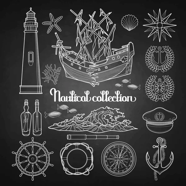 Collection nautique graphique — Image vectorielle