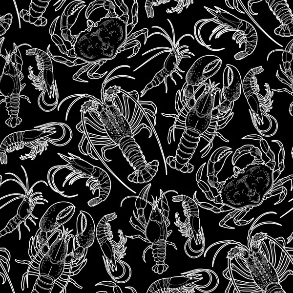 Graphic crustaceans collection — Stok Vektör