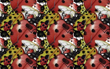 Suluboya uğur böceği deseni