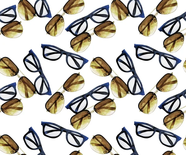 수채화 선글라스 패턴 — 스톡 사진