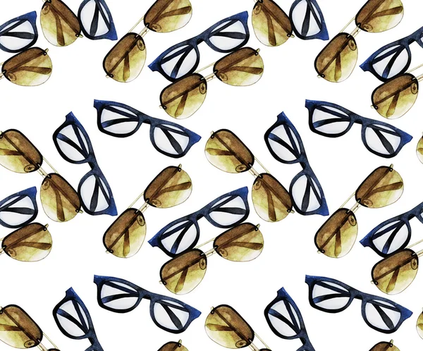 Watercolor sunglasses pattern — Stock Photo, Image