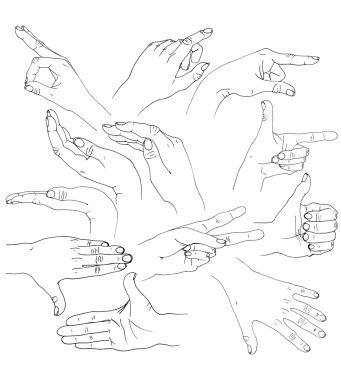 Eller grafik koleksiyonu 