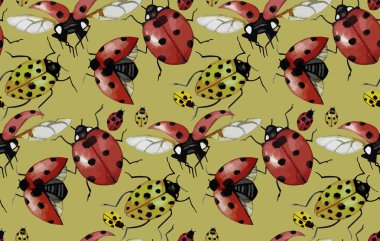 Suluboya uğur böceği deseni