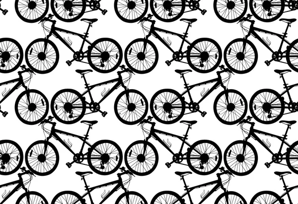 Padrão de silhuetas de bicicleta —  Vetores de Stock