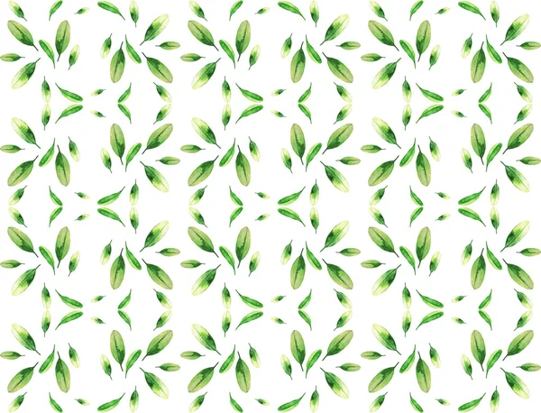 Aquarell Teeblätter Muster — Stockfoto