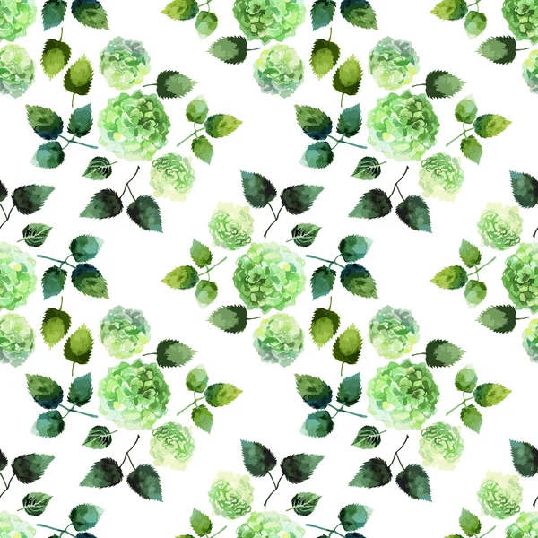 Modèle d'hortensia aquarelle — Image vectorielle