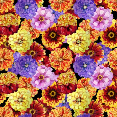 Suluboya zinnia desen