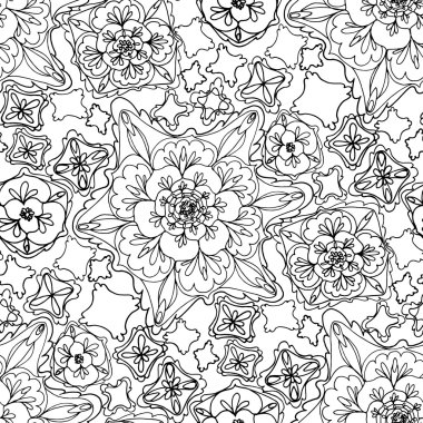 Soyut grafik çiçek deseni