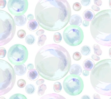 Suluboya sabun köpüğü desen