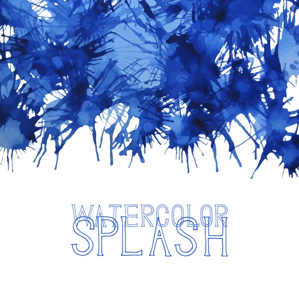 Diseño de splashe azul acuarela — Vector de stock