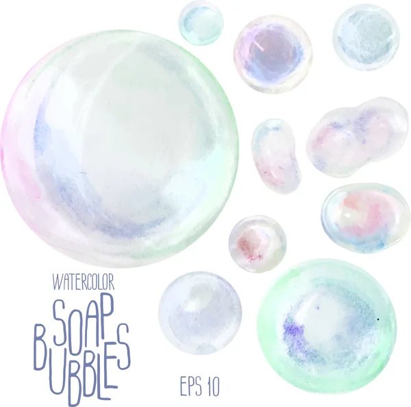 Bulles de savon aquarelle — Image vectorielle