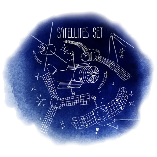 Jeu de satellites graphiques — Image vectorielle