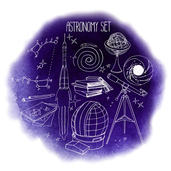 Set di astronomia grafica — Vettoriale Stock