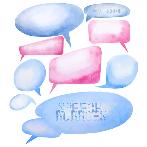 Watercolor speech bubbles — Stock Vector