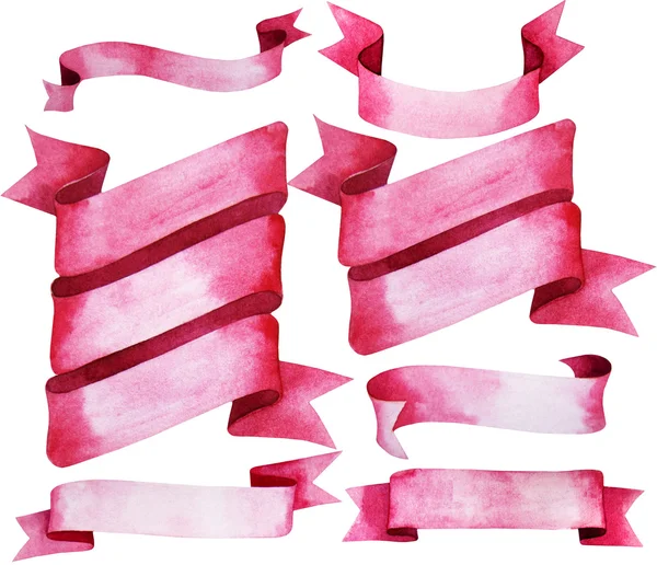 Aquarell rosa Bänder — Stockfoto