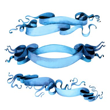 Mavi suluboya şerit kümesi