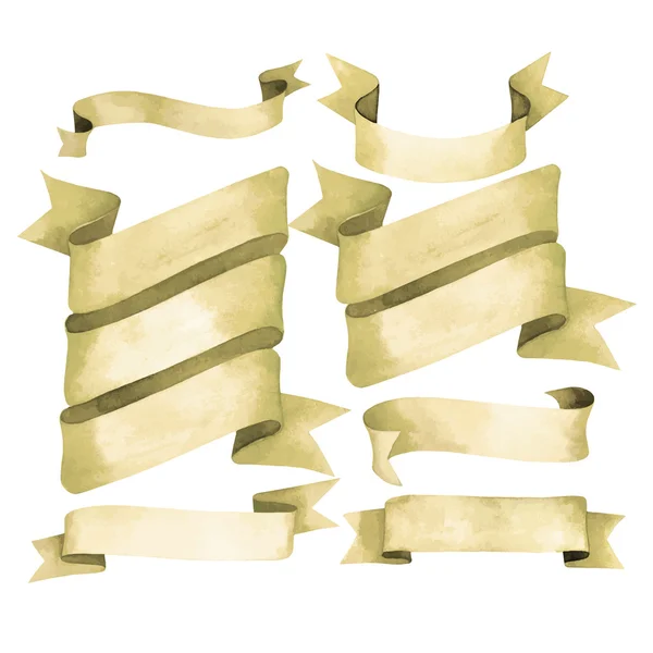 Akvarell gyllene band — Stock vektor