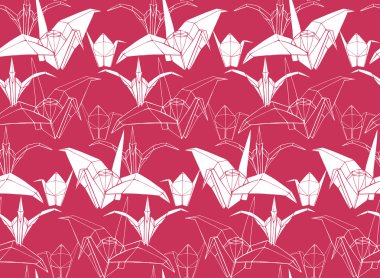 Grafik origami Vinçler desen