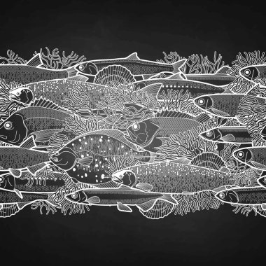 Grafik Okyanus balık kenarlık