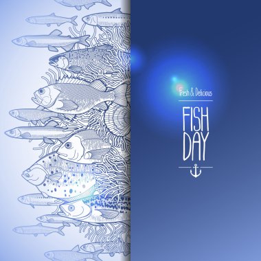 Graphic ocean fish design