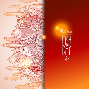 Graphic ocean fish design