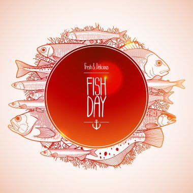Graphic ocean fish design
