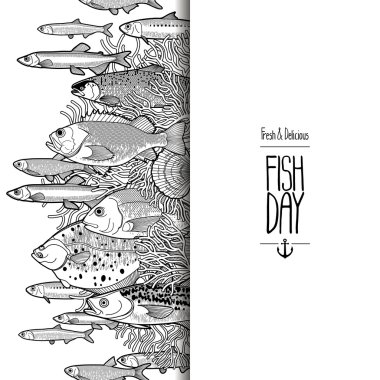 Graphic ocean fish design