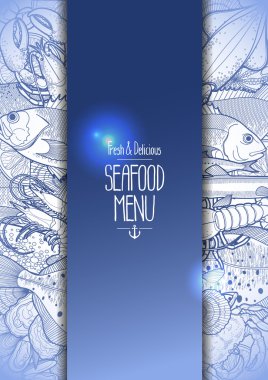 Graphic seafood menu design