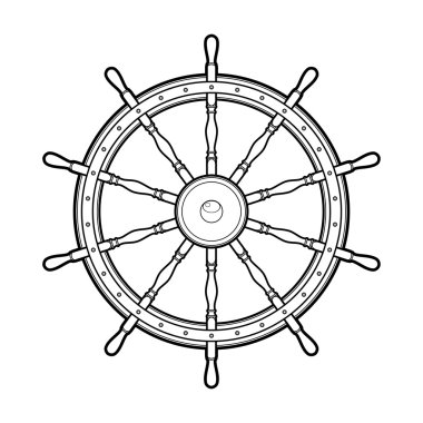 Grafik deniz direksiyon simidi
