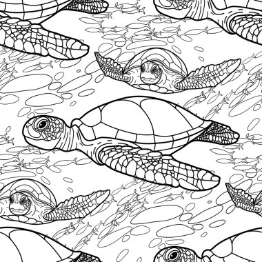 Hawksbill deniz kaplumbağası deseni