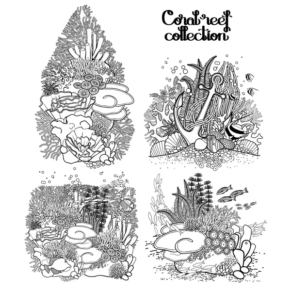 Graficzny rafy koralowej kolekcji — Wektor stockowy