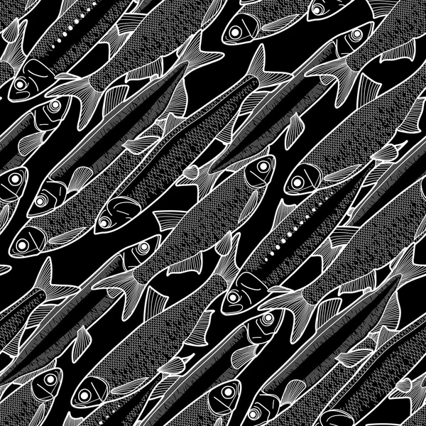 Graphic fish pattern — 스톡 벡터