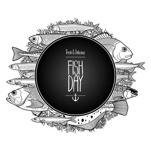 Graphic ocean fish design — Stock vektor