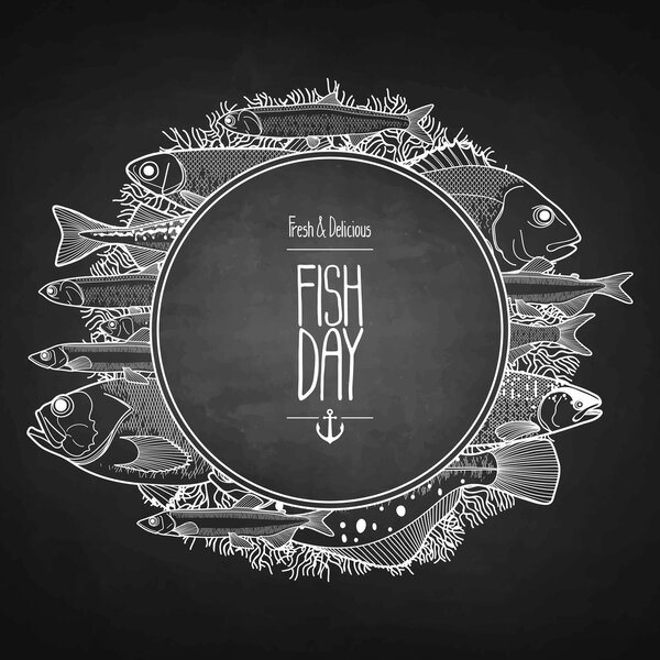 Graphic ocean fish design