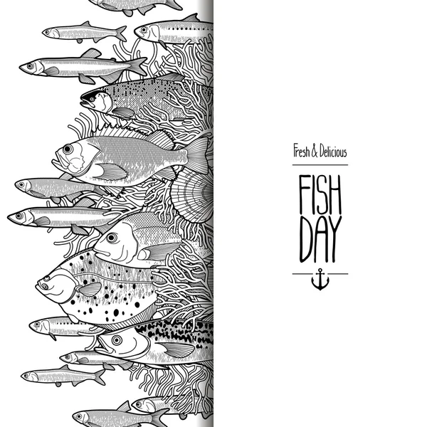 Graphic ocean fish design — 图库矢量图片