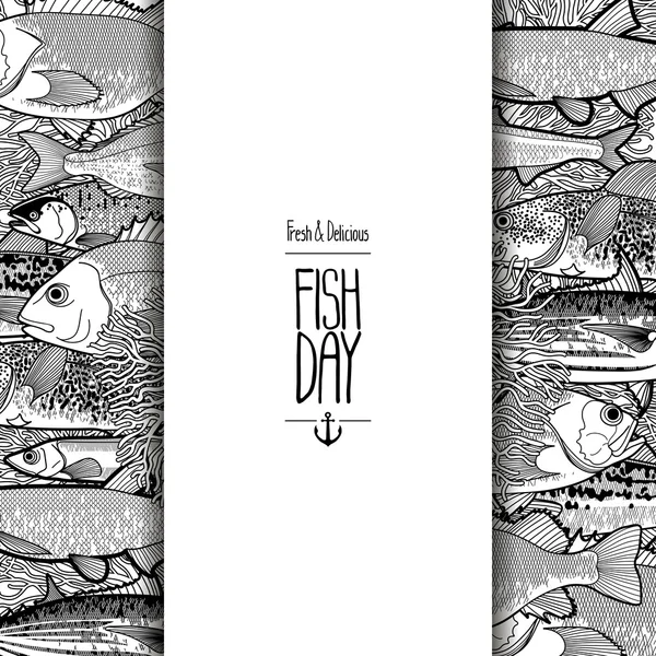 Graphic ocean fish design — 스톡 벡터