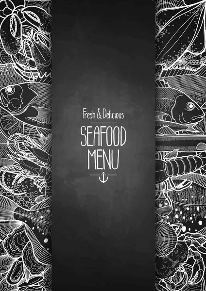Projeto gráfico do menu de frutos do mar — Vetor de Stock