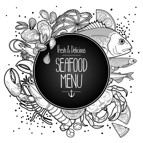 Graphic seafood menu design