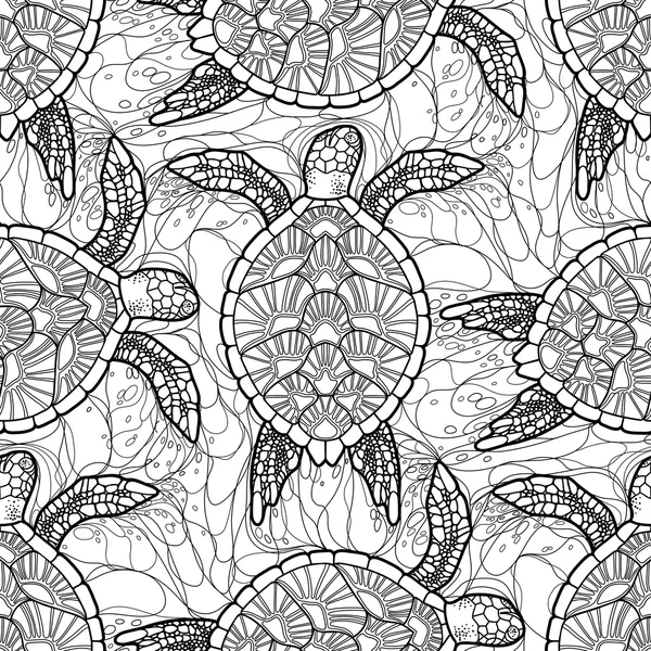 Hawksbill zeeschildpad patroon — Stockvector