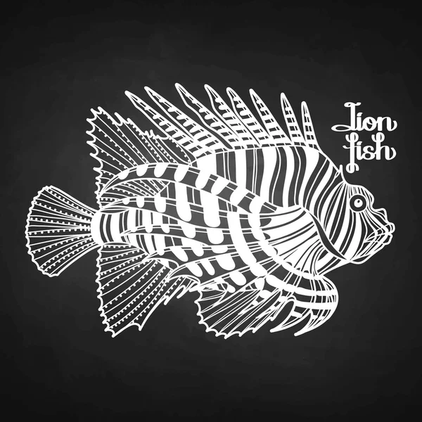 Graphic lion fish - Stok Vektor