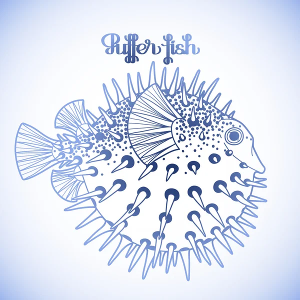 Grafiska blåsfisk — Stock vektor
