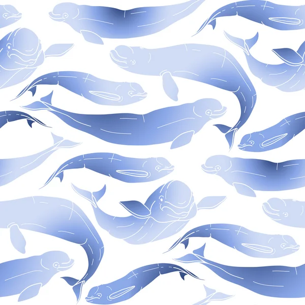 Grafische beluga walvis patroon — Stockvector