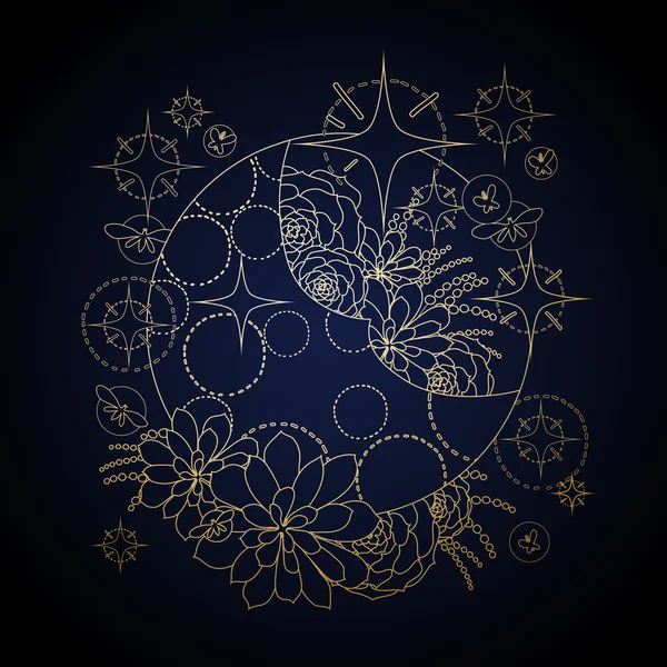 Lune au design succulent — Image vectorielle