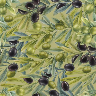 Suluboya zeytin deseni