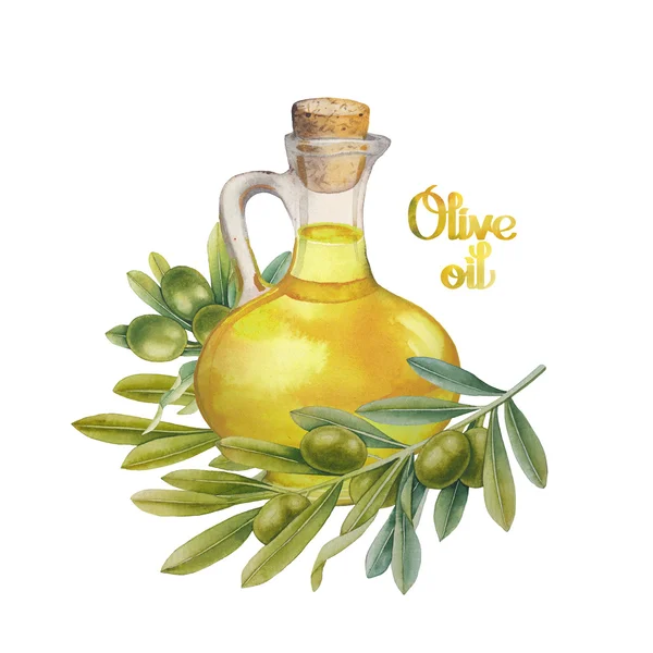 Aquarel olijf collectie — Stockfoto