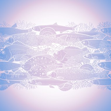 Grafik Okyanus balık kenarlık